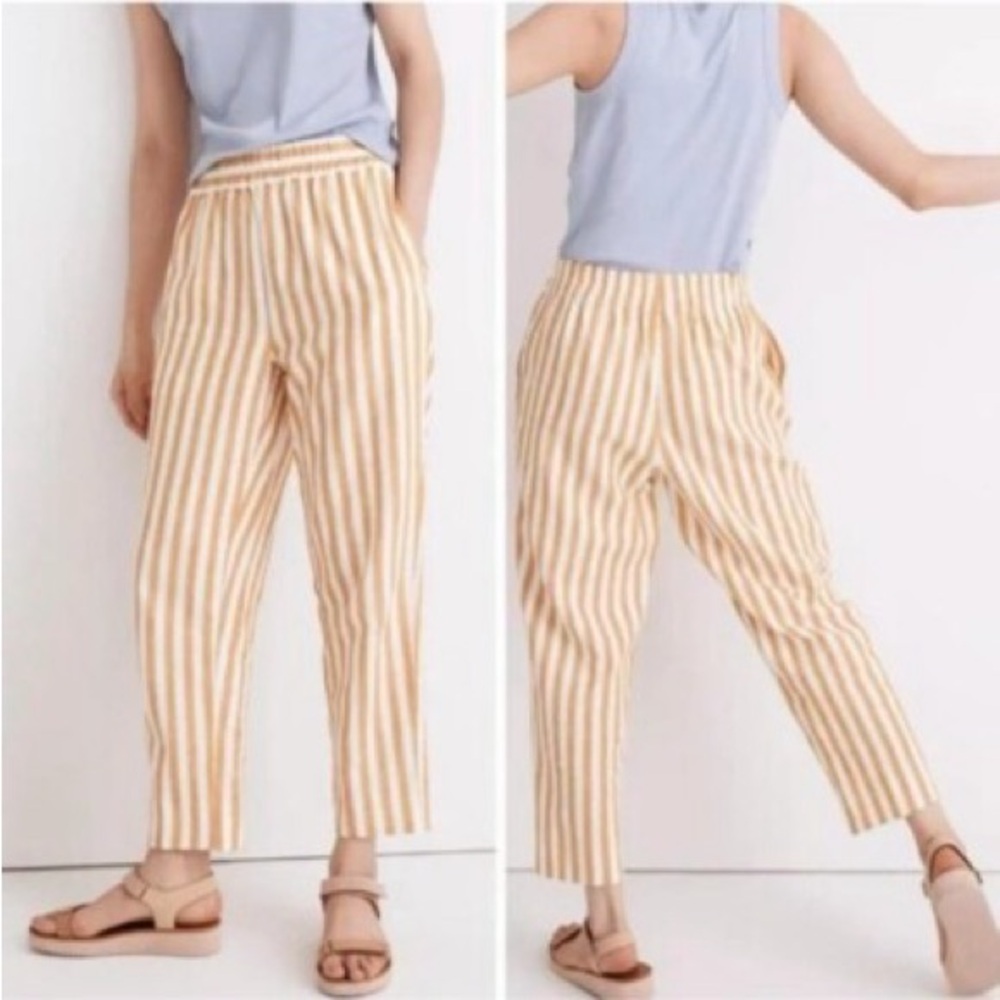 Madewell Striped Yellow and White Pants